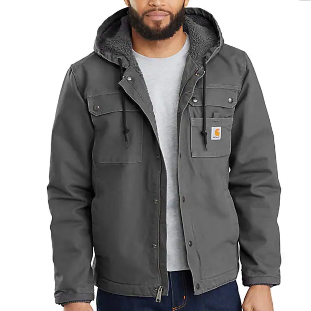 Carhartt 103826 Full Swing Sherpa-Lined Washed Duck Jacket Gravel M Tall